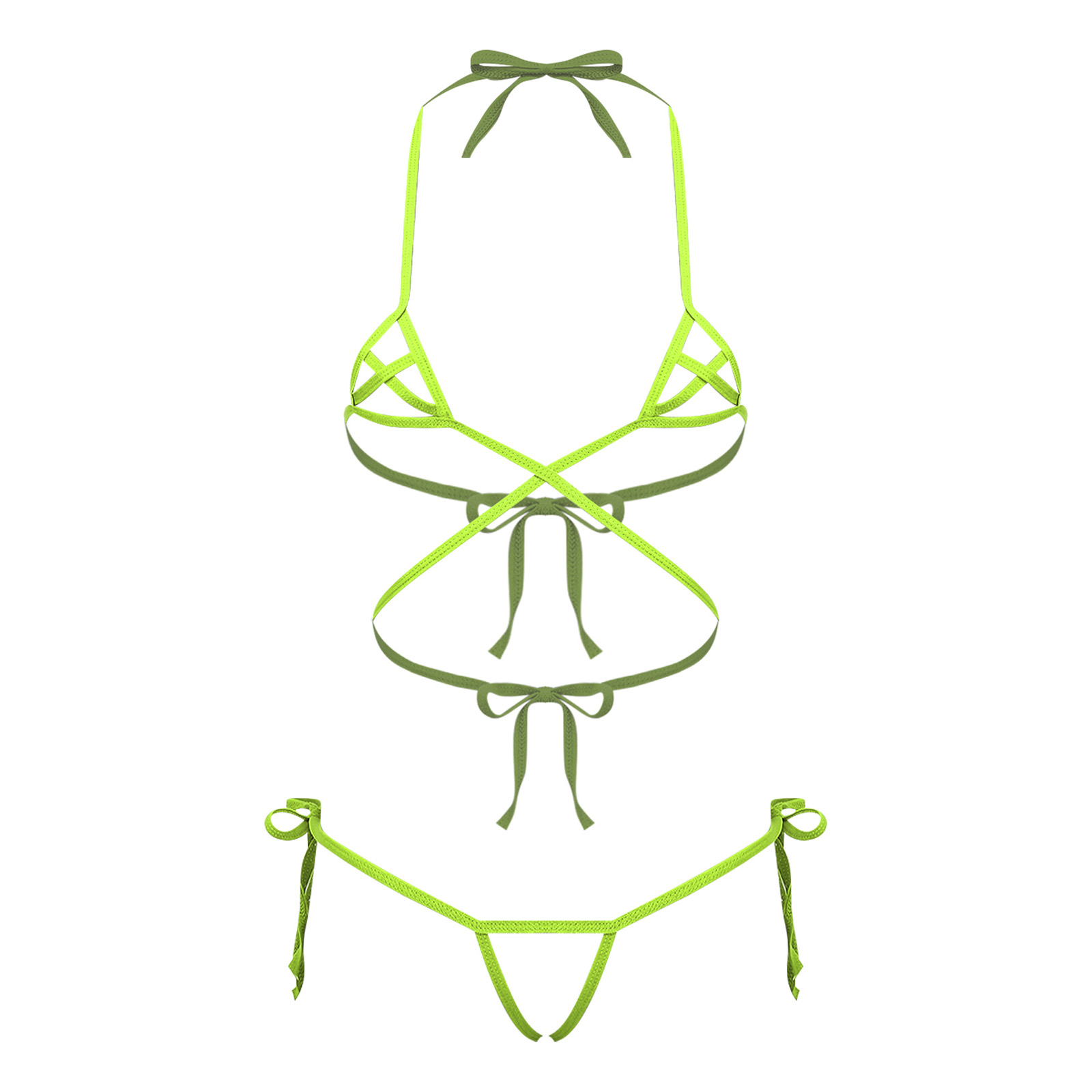 Womens Lingerie See Through Bi - Lace Bralette Set 评论和价格