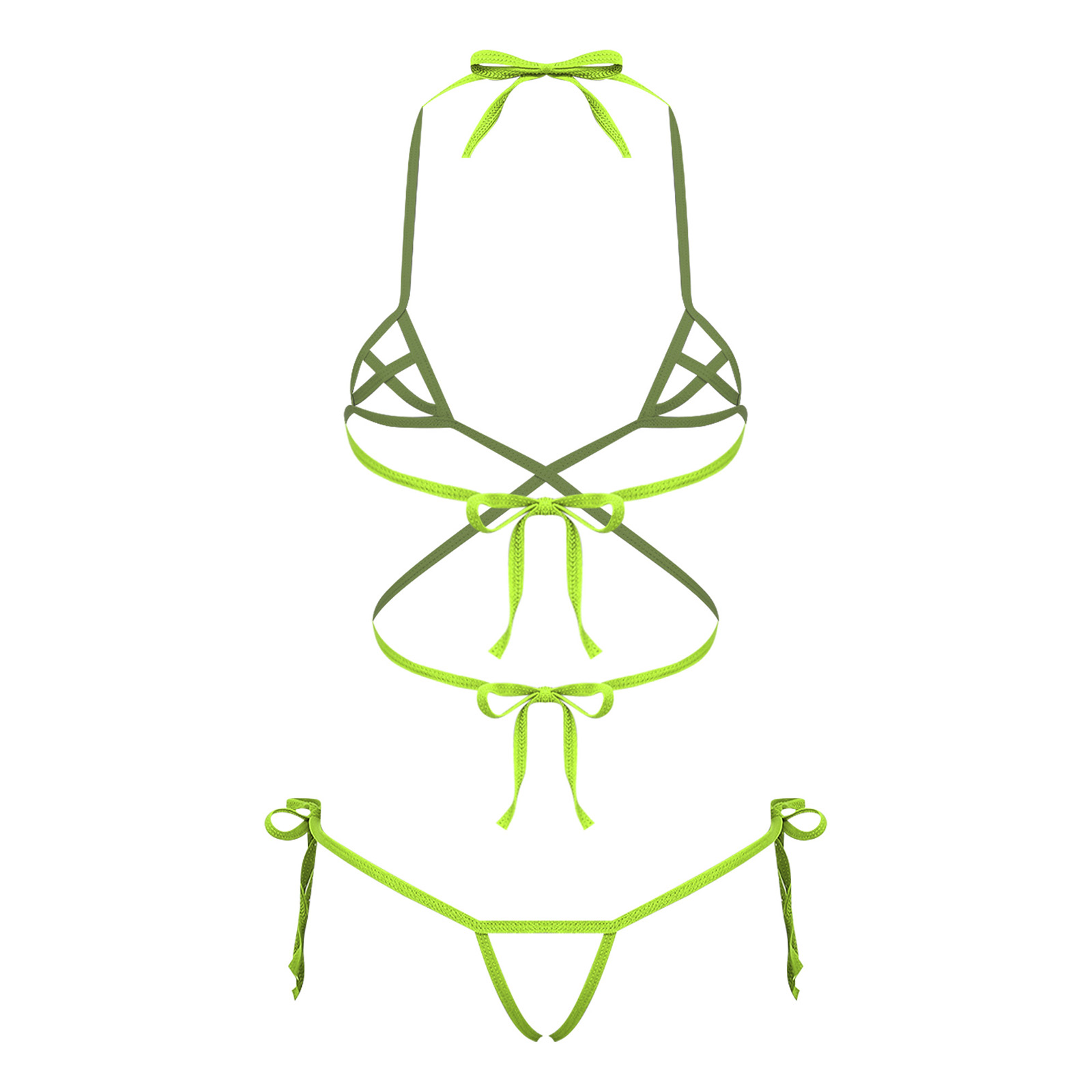 Womens Lingerie See Through Bi - Lace Bralette Set 评论和价格
