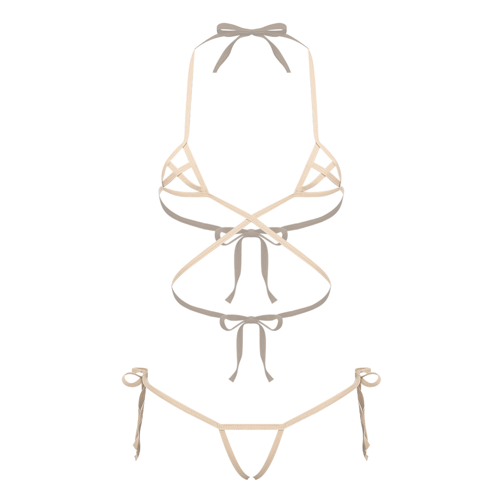 Womens Lingerie See Through Bi - Lace Bralette Set 评论和价格