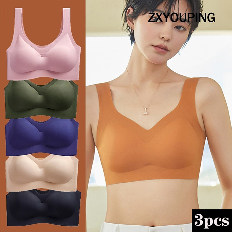 3PCS Sexy Sports Bra Seamless  - Underwire Bra Padded 评论和价格