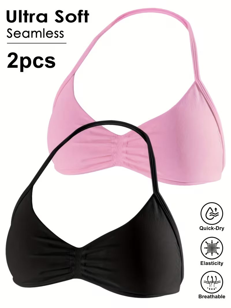 2pcs Seamless Sexy Open Back G - Underwire Bra Padded 评论和价格