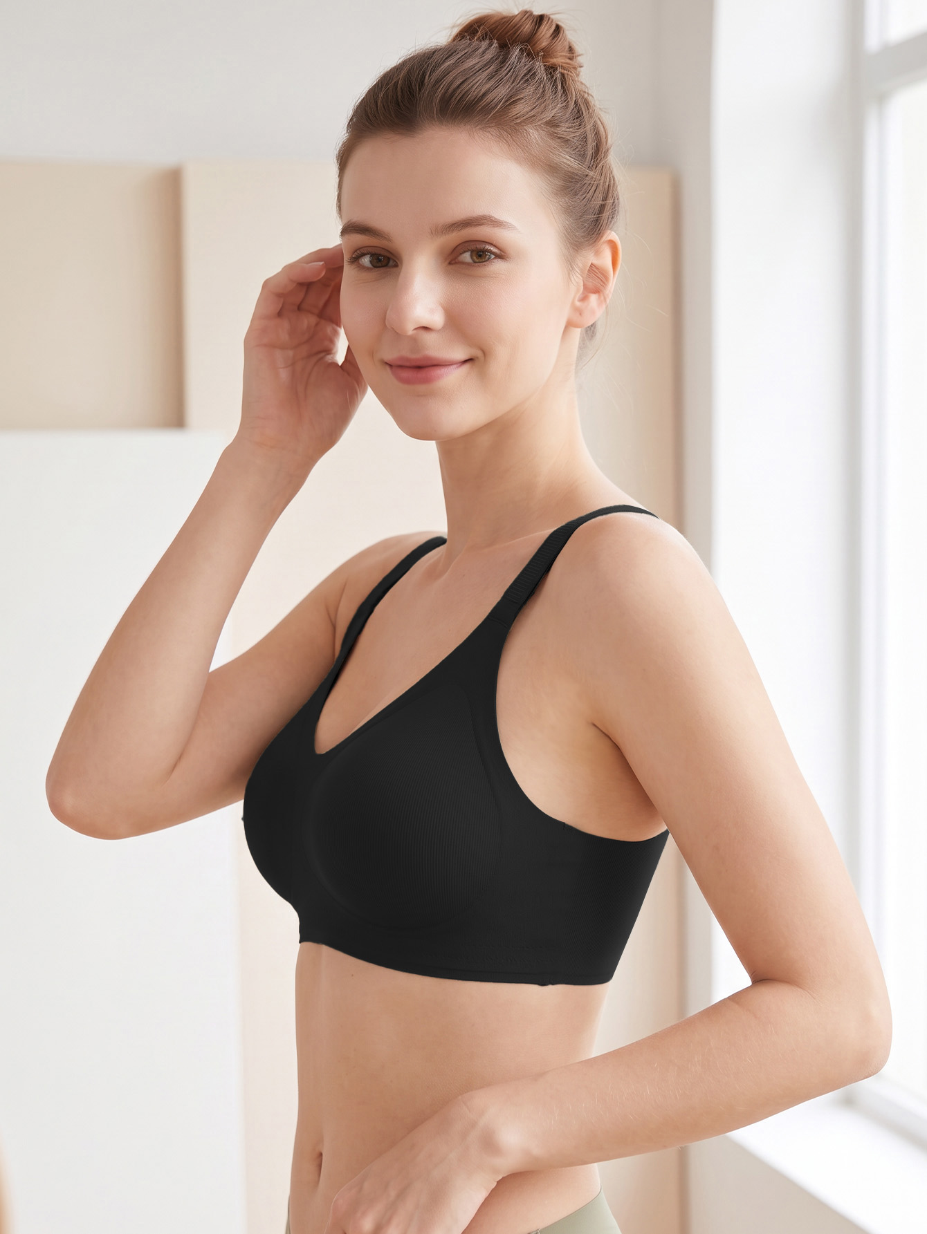 3PCS Set Women Seamless Knit W - Wirefree Bra Comfort 评论和价格